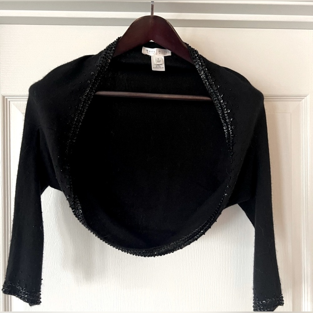 White House black market, embellished wool blend shrug size small
